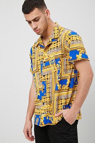 Forever21 Classic Fit Baroque Leopard Print Shirt