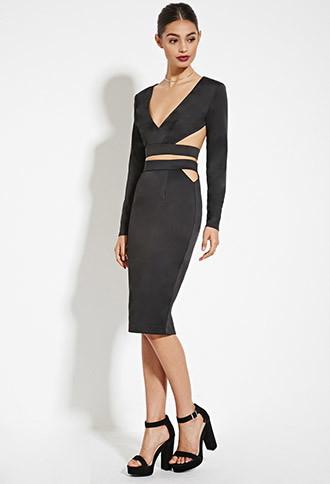 Forever21 Women's  Rise Of Dawn Cutout Pencil Skirt