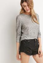 Forever21 Women's  Textured Knit Sweater (charcoal)