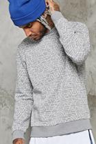 21 Men Men's  Heather Grey & White Linear Geo Print Sweatshirt