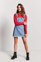 Forever21 Lace-up Denim Overall Dress