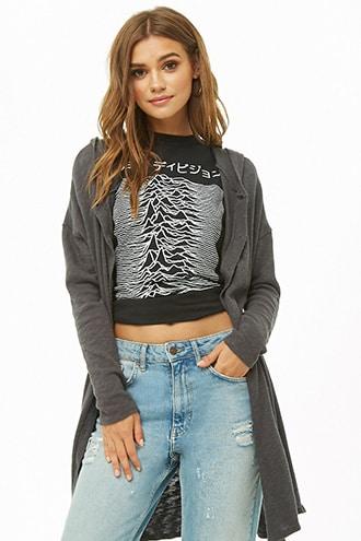 Forever21 Hooded Slub Knit Cardigan