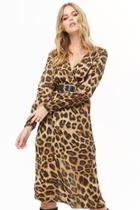 Forever21 Leopard Surplice Midi Dress