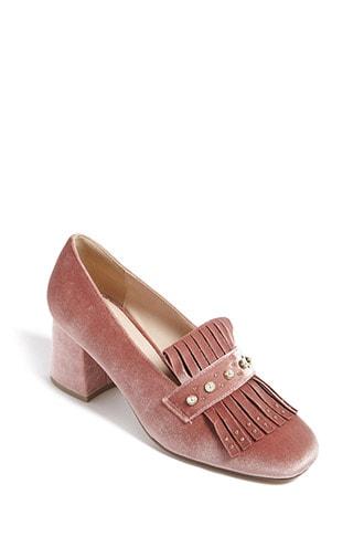 Forever21 Velvet Embellished Loafer Pumps