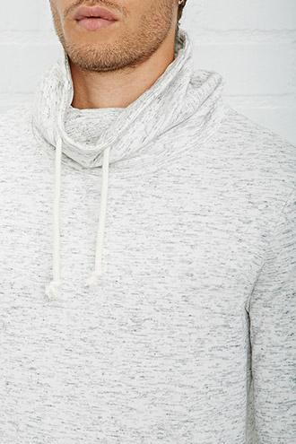 21 Men Men's  Heather Grey Funnel-neck Pullover