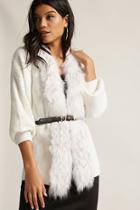 Forever21 Ribbed Knit Faux Fur Cardigan