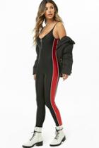 Forever21 Pull-ring Striped Jumpsuit