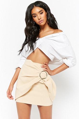 Forever21 O-ring Wrap-front Mini Skirt