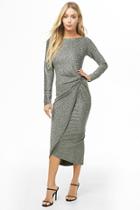 Forever21 Metallic Twist-front Midi Dress