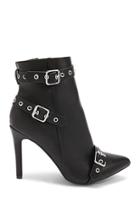 Forever21 Buckle-strap Faux Leather Booties