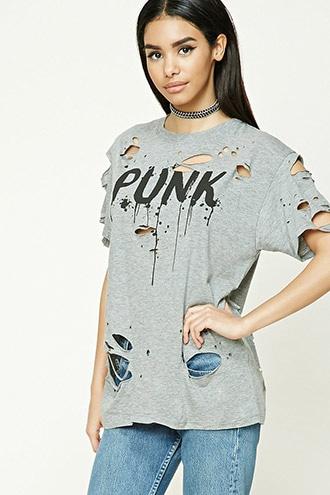 Forever21 Distressed Punk Graphic Tee