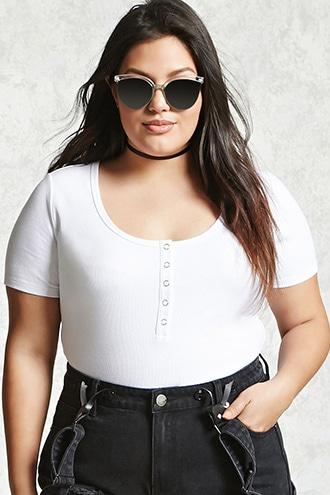 Forever21 Plus Size Henley Bodysuit