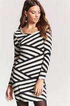 Forever21 Semi-sheer Asymmetrical Striped Dress