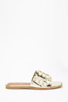 Forever21 Metallic Faux Pearl Slide Sandals