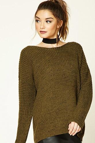 Forever21 Women's  Chunky Crisscross-back Sweater