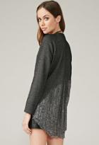Forever21 Marina T. Marled Loose Knit-paneled Top