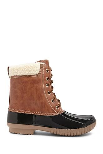Forever21 Yoki Faux Shearling-lined Duck Boots