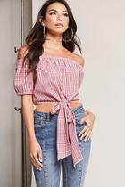 Forever21 Gingham Self-tie Top