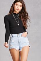 Forever21 Faded High-rise Denim Shorts