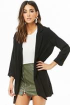 Forever21 Open-front Cuff-sleeve Blazer
