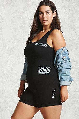 Forever21 Plus Size Babe Graphic Romper