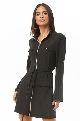 Forever21 Belted Zip-front Trench Dress