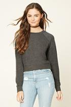 Forever21 Women's  Charcoal French Terry Knit Pullover