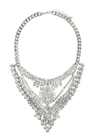 Forever21 Layered Rhinestone Statement Necklace