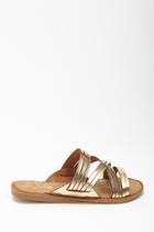 Forever21 Faux Leather Strappy Slide Sandals