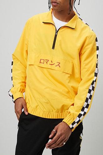 Forever21 Checkered Print Trim Anorak