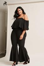Forever21 Plus Size Open-shoulder Crop Top & Flared Pant Set
