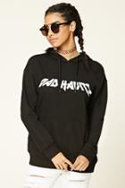 Forever21 Women's  Bad Habits Graphic Hoodie