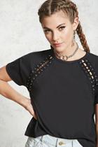 Forever21 Lace-up Raglan Tee