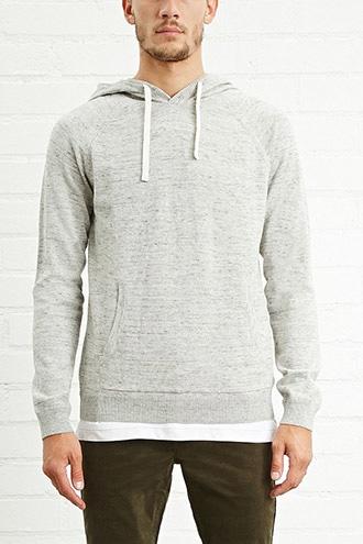 21 Men Men's  Heathered Knit Hoodie
