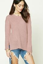 Forever21 Women's  Boxy Side-slit Sweater