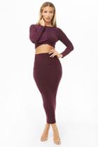 Forever21 Knot-front Crop Top & Maxi Skirt Set