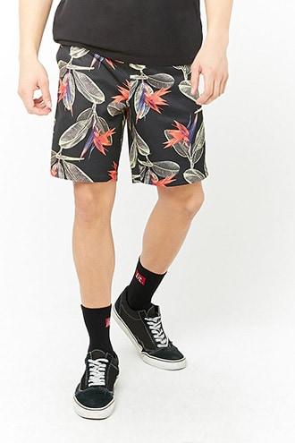 Forever21 Bird Of Paradise Jersey Mesh Shorts