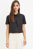 Forever21 Women's  Layered Boxy Collared Top (black)