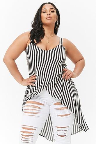 Forever21 Plus Size Striped High-low Tulip Hem Top