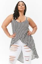 Forever21 Plus Size Striped High-low Tulip Hem Top