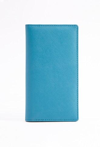 Forever21 Crosshatched Faux Leather Wallet (blue)