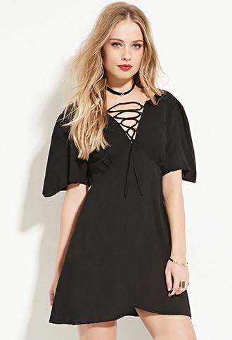 Forever21 Women's  Motel Rocks Lace-up Dress