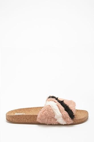 Forever21 L4l By Lust For Life Faux Fur Slides
