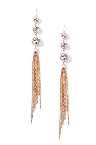 Forever21 Faux Gem Tassel Earrings