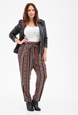 Forever21 Plus Size Self-tie Southwestern Print Pants