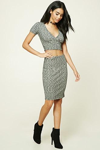 Forever21 Women's  Marled Knit Skirt