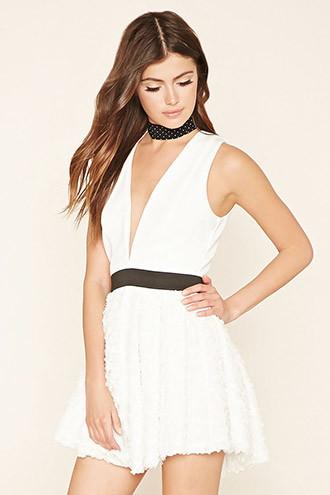 Forever21 Women's  Rare London V-cut Combo Dress