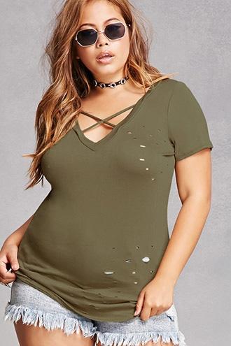 Forever21 Plus Size Strappy Cutout Tee