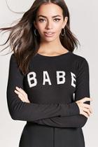 Forever21 Babe Waffle-knit Top