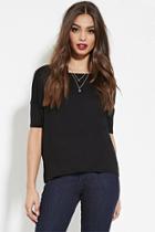 Forever21 Women's  Black Heathered Dolman Top